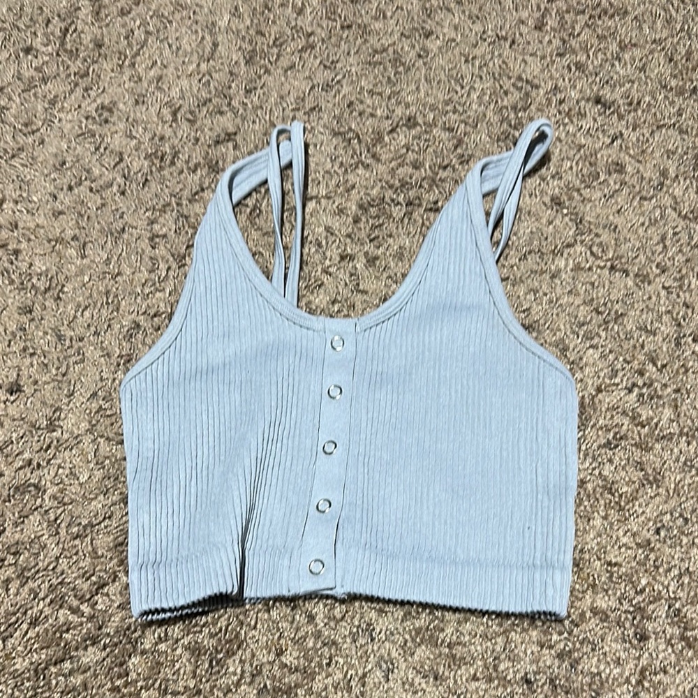 Aerie Gray Ribbed Women's Crop Top